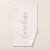 ミニマパーソナライズされたリスト書名赤面タン バスタオルセット (ハンドタオル)