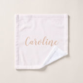 ミニマパーソナライズされたリスト書名赤面タン バスタオルセット (ウォッシュタオル)