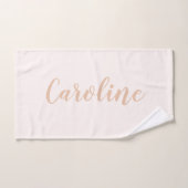 ミニマパーソナライズされたリスト書名赤面タン バスタオルセット (ハンドタオル)