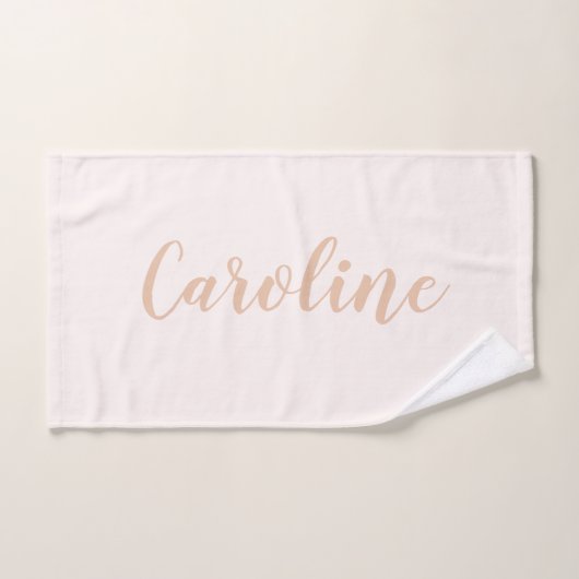 ミニマパーソナライズされたリスト書名赤面タン バスタオルセット (ハンドタオル)