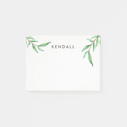 ミニマパーソナライズされたリスト水の色離れの ポストイット (正面)