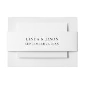 ミニマパーソナライズされたリスト白結婚の 招待状ベリーバンド (正面例)