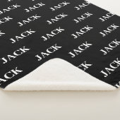 ミニマパーソナライズされたリスト白黒ボーイ名 シェルパブランケット (3/4)