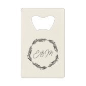 ミニマパーソナライズされたリスト結婚式の引き出物 クレジットカード栓抜き (正面)