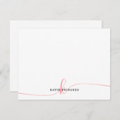 ミニマパーソナライズされたリスト赤面ピンクノートカード ノートカード (正面/裏面)