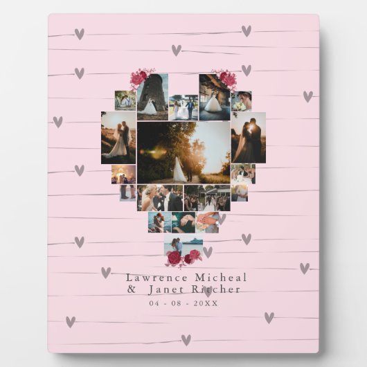 ミニマパーソナライズされたリスト18ハート型フォトギフト フォトプラーク (正面)