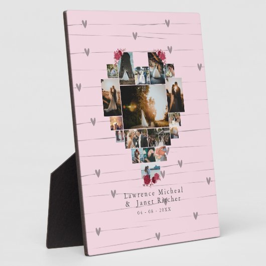 ミニマパーソナライズされたリスト18ハート型フォトギフト フォトプラーク (側面)