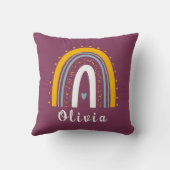ミニマパーソナライズされたリストBoho Rainbowとの名前 クッション (裏面)