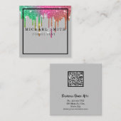 ミニマパーソナライズされたリモダンストQRコードロゴ スクエア名刺 (正面/裏面)