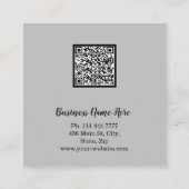 ミニマパーソナライズされたリモダンストQRコードロゴ スクエア名刺 (裏面)