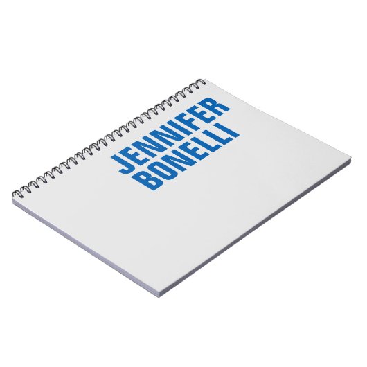 ミニマパーソナライズされたリモダンズムはっきりした文字ブルー ノートブック (左側)