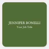 ミニマパーソナライズされたル林の緑カスタマイズ スクエアシール (正面)