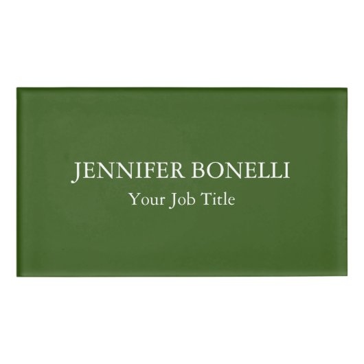 ミニマパーソナライズされたル林の緑カスタマイズ 名札 (正面)