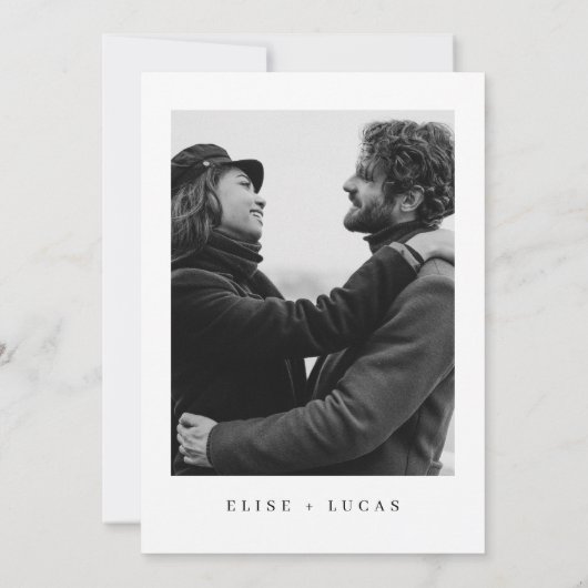 ミニマファンシーリストの写真を愛する結婚なし 招待状 (裏面)