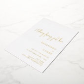 ミニマファンシーリストの金ゴールドを愛し結婚ているもの 箔招待状 (回転した状態)