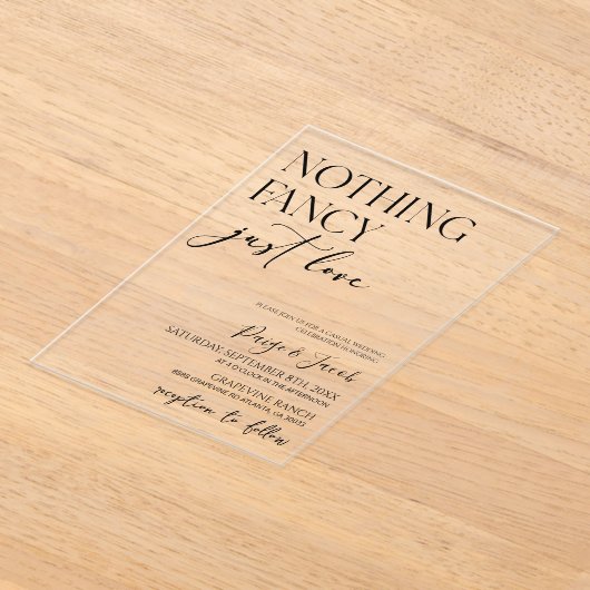 ミニマファンシーリストを愛すカジュアルる結婚ものは アクリル招待状 (レイダウン)