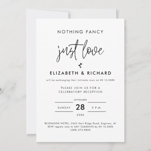 ミニマファンシーリストを愛すカジュアルる結婚ものは 招待状 (正面)