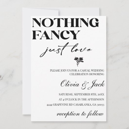 ミニマファンシーリストを愛すカジュアルる結婚ものは 招待状 (正面)