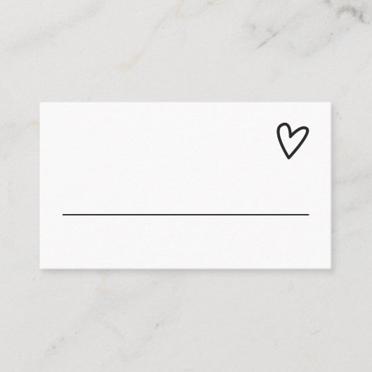 ミニマファンシーリストを愛す結婚るもの プレイスカード (正面)