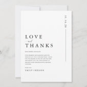 ミニマファンシーリスト写真結婚の サンキューカード (裏面)