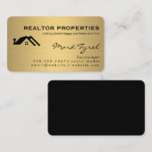 ミニマフェイクリスト金ゴールドメタリック実在/不動産業者 名刺 (正面/裏面)