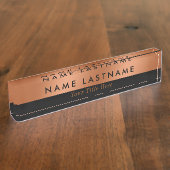 ミニマフェイクリスト銅黒モダンエレガントシンプル デスクネームプレート (側面)