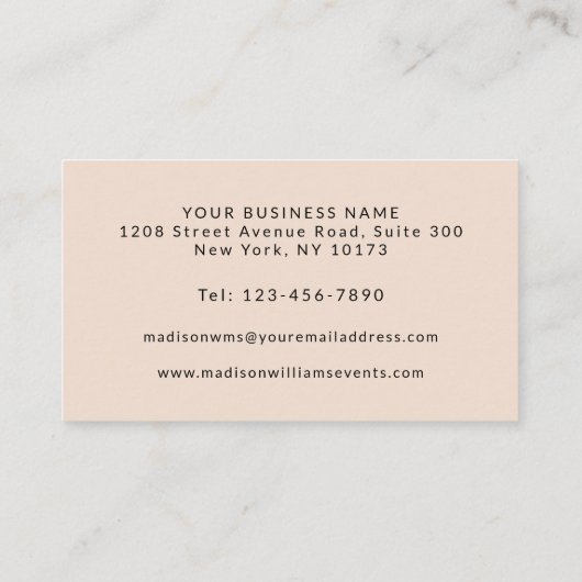 ミニマフェミニンモダンリストのストライプパターン 名刺 (裏面)