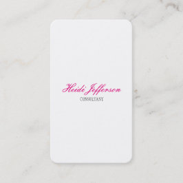 ミニマフェミニンリスト手書き白シンプル文字プレーン 名刺