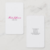 ミニマフェミニンリスト手書き白シンプル文字プレーン 名刺 (正面/裏面)