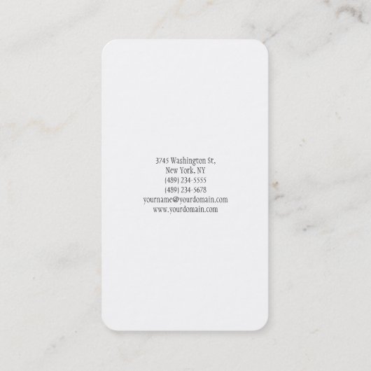 ミニマフェミニンリスト手書き白シンプル文字プレーン 名刺 (裏面)