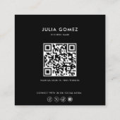 ミニマフォーマルリストの白黒の心理学者 スクエア名刺 (裏面)