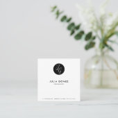 ミニマフォーマルリストの白黒の心理学者 スクエア名刺 (スタンド正面)