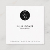 ミニマフォーマルリストの白黒の心理学者 スクエア名刺 (正面)