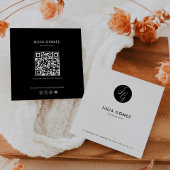 ミニマフォーマルリストの白黒の心理学者 スクエア名刺