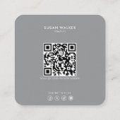 ミニマフォーマルリストグレーとホワイト不動産仲介業者 スクエア名刺 (裏面)