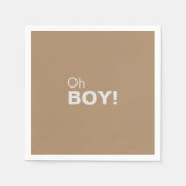 ミニマフォーマルリストブラウンOh男の子の赤ちゃんシャワー スタンダードカクテルナプキン (正面)