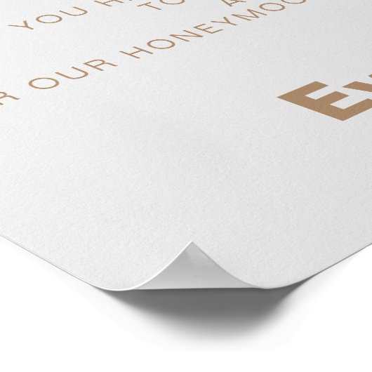 ミニマフォーマルリスト結婚・ブラウン新婚旅行ファンドPo ポスター (角)