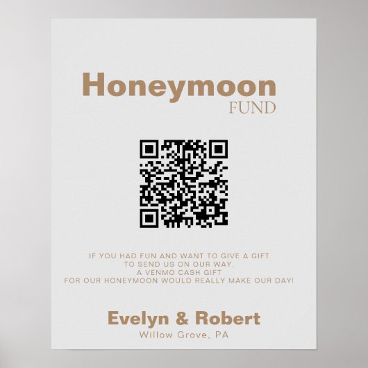 ミニマフォーマルリスト結婚・ブラウン新婚旅行ファンドPo ポスター (正面)