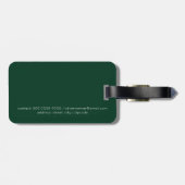 ミニマミニマルリストの濃エレガント緑の ラゲッジタグ (裏面横)