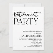 ミニマミニマルリストシンプルの退職エレガントパーティー 招待状 (正面)
