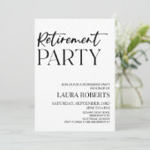 ミニマミニマルリストシンプルの退職エレガントパーティー 招待状 (スタンド正面)