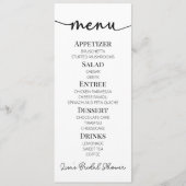 ミニマミニマルリストシンプルブライダルシャワー食品 メニュー (正面)