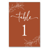 ミニマミニマルリストテラコッタブランチ結婚リーフ テーブルナンバー (正面)