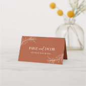 ミニマミニマルリストテラコッタブランチ結婚リーフ プレイスカード (裏面)