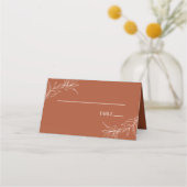 ミニマミニマルリストテラコッタブランチ結婚リーフ プレイスカード (正面)