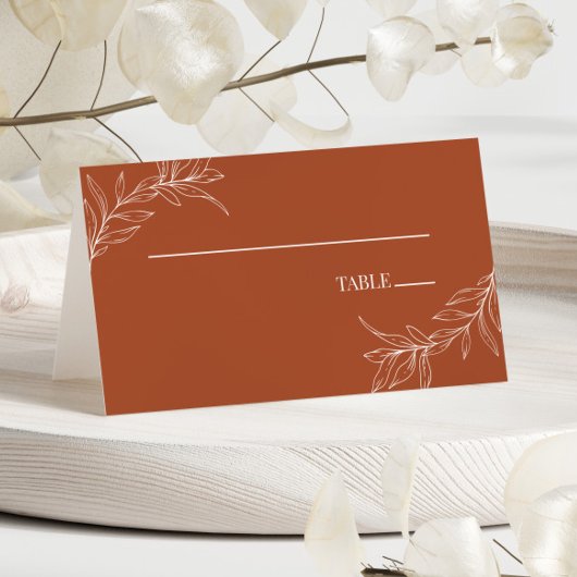 ミニマミニマルリストテラコッタブランチ結婚リーフ プレイスカード