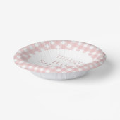 ミニマミニマルリストピンクプレイドベビーシャワー ペーパーボウル (傾斜あり)