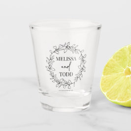 ミニマミニマルリストブランチ&リーフリース結婚ズ ショットグラス