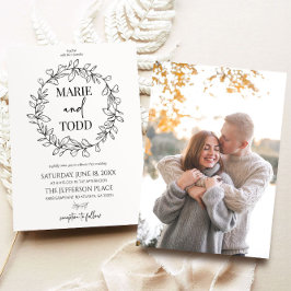 ミニマミニマルリストブランチ&リーフリース結婚ズ 招待状