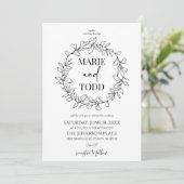 ミニマミニマルリストブランチ&リーフリース結婚ズ 招待状 (スタンド正面)